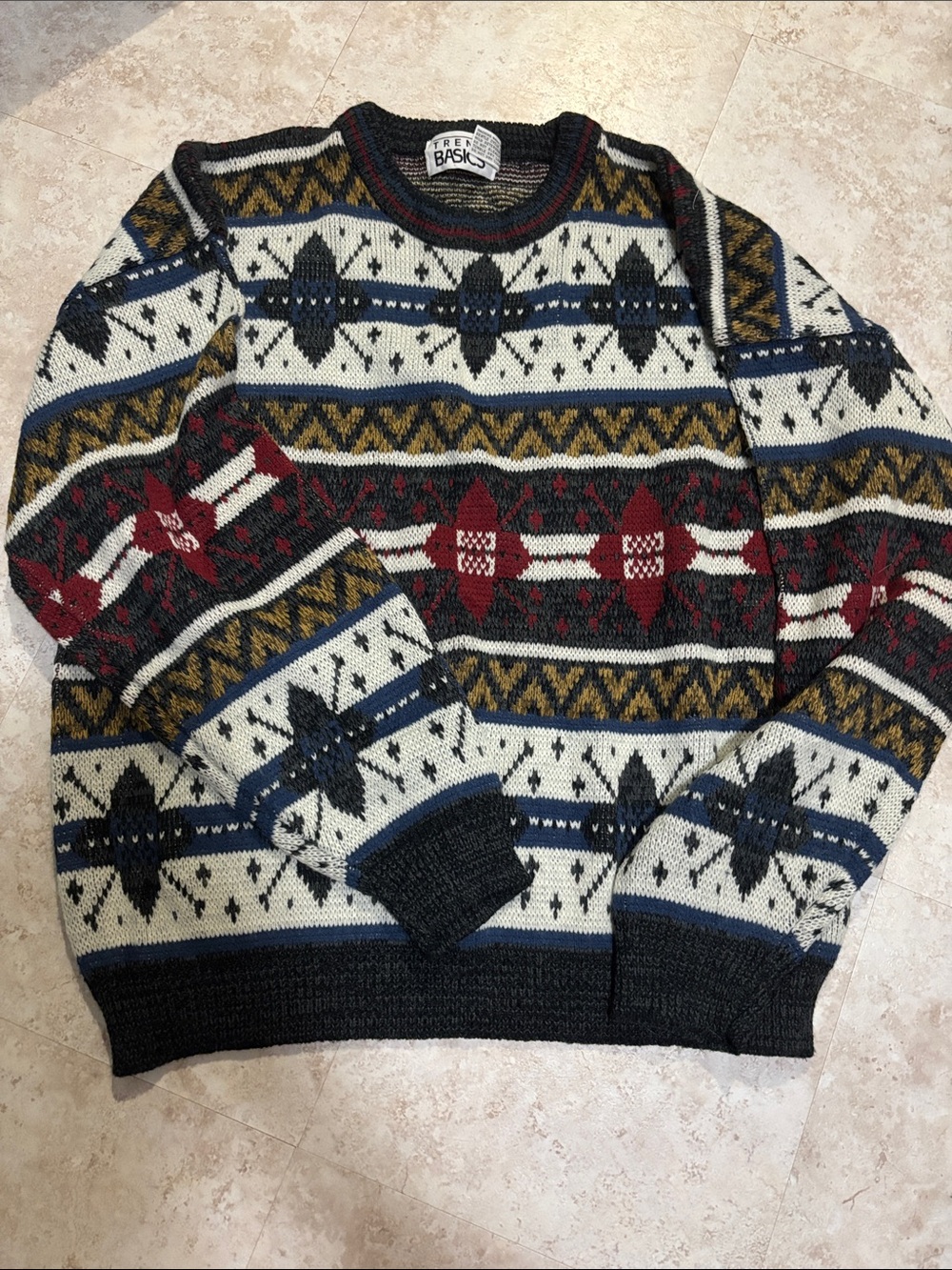 Men's Thick 90s Crewneck Sweater - Multicolor